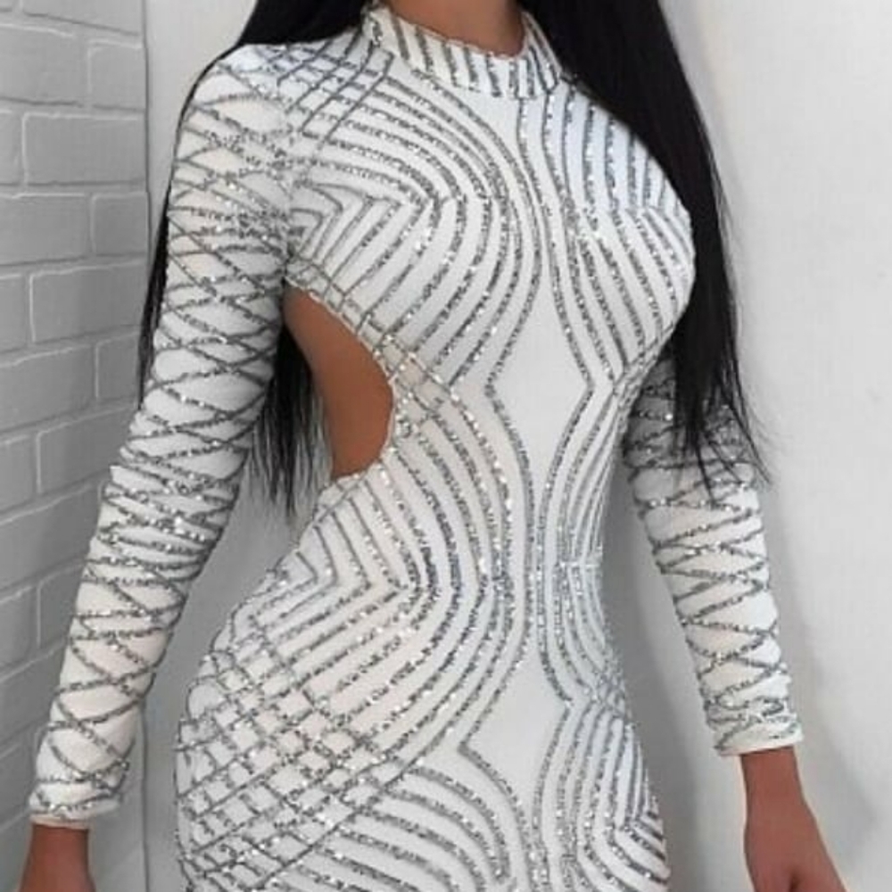 Long sleeve cutout mini dress